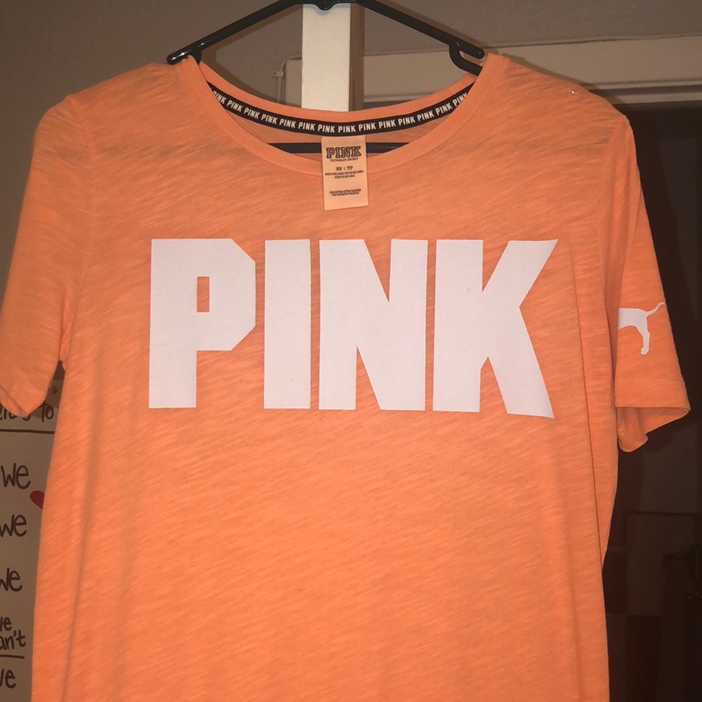 VS PINK bright orange long tee